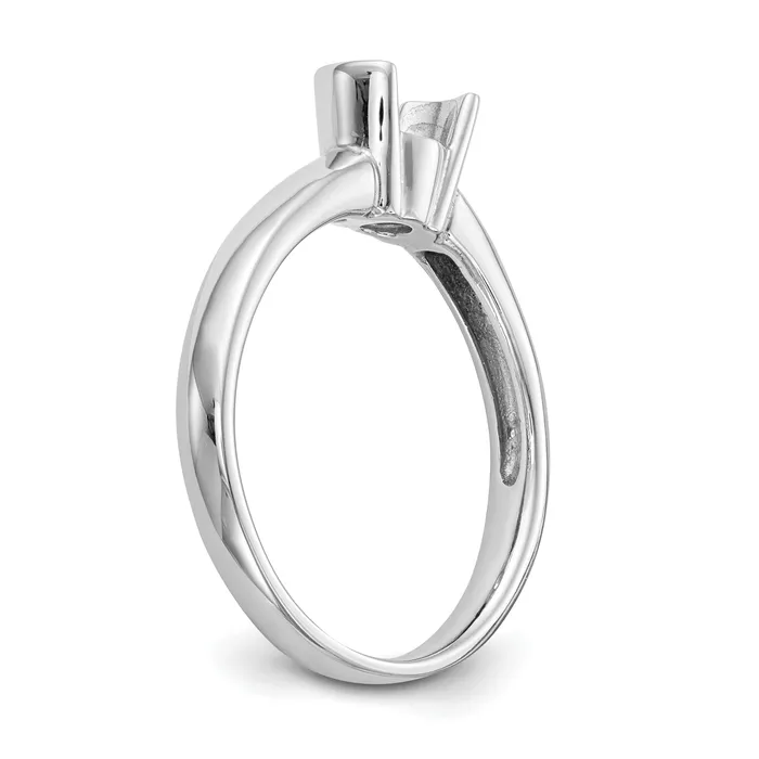 Goldia Rings 025ct CZ Solid Real 14K White Gold Round Bezel Solitaire Engagement Ring