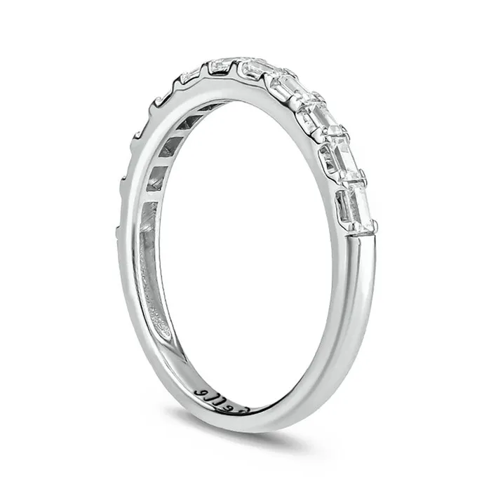 Goldia Rings 033 CT TW Baguette Natural Diamond Engravable Anniversary Band in Solid 10K White Gold 1 Line Goldia Rings 033 CT TW Baguette Natural Diamond Engravable Anniversary Band in Solid 10K White Gold 1 Line
