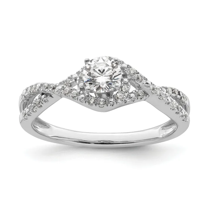Goldia Rings 033ct CZ Solid Real 14k White Gold Round Complete ByPass Engage Ring Goldia Rings 033ct CZ Solid Real 14k White Gold Round Complete ByPass Engage Ring