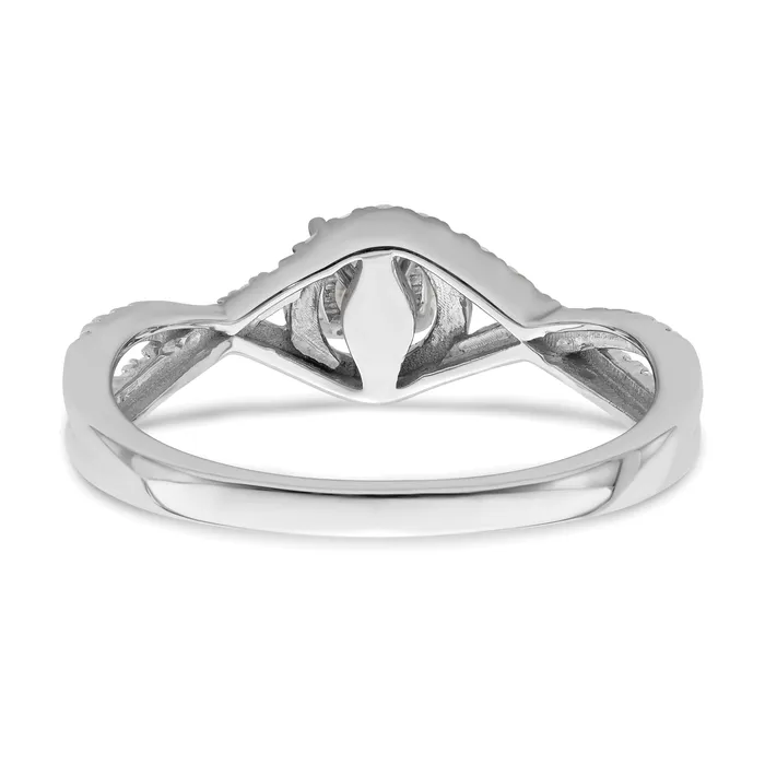 Goldia Rings 033ct CZ Solid Real 14k White Gold Round Complete ByPass Engage Ring