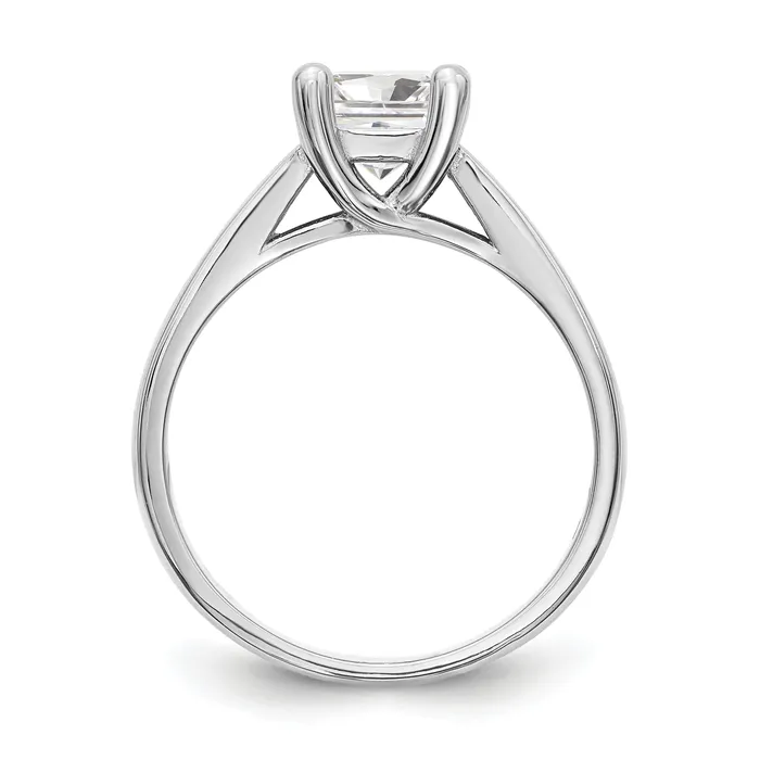 Goldia Rings 033ct CZ Solid Real 14k White Gold Square Solitaire Engagement Ring