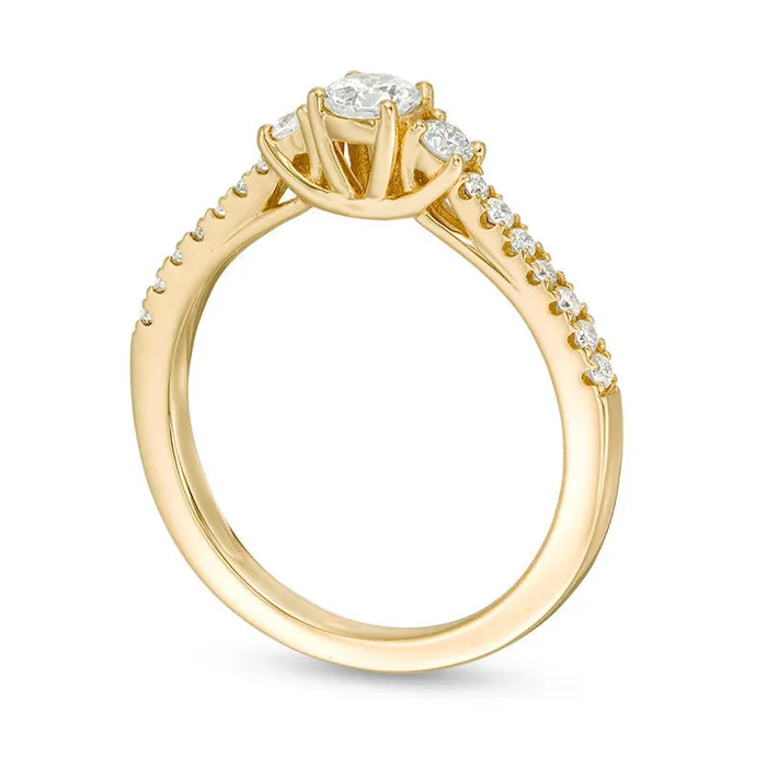 Goldia Rings 050 CT TW Certified Natural Diamond Three Stone Engagement Ring in Solid 14K Gold II1 Goldia Rings 050 CT TW Certified Natural Diamond Three Stone Engagement Ring in Solid 14K Gold II1