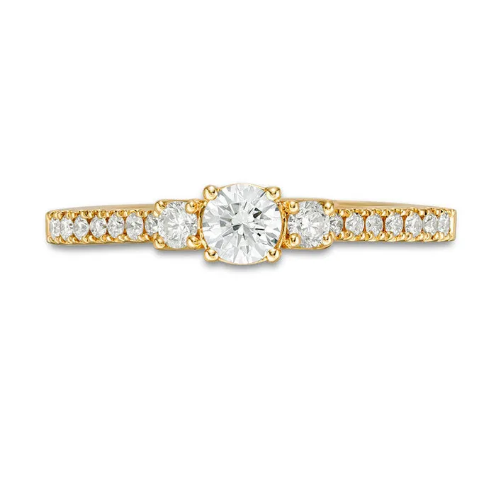 Goldia Rings 050 CT TW Certified Natural Diamond Three Stone Engagement Ring in Solid 14K Gold II1 Goldia Rings 050 CT TW Certified Natural Diamond Three Stone Engagement Ring in Solid 14K Gold II1
