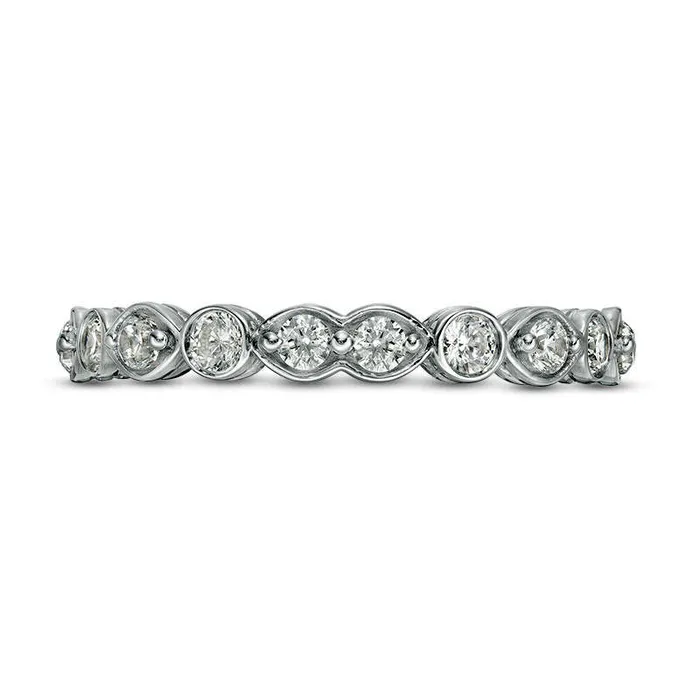 Goldia Rings 050 CT TW Natural Diamond Art Deco Alternating Wedding Band in Solid 10K White Gold Goldia Rings 050 CT TW Natural Diamond Art Deco Alternating Wedding Band in Solid 10K White Gold