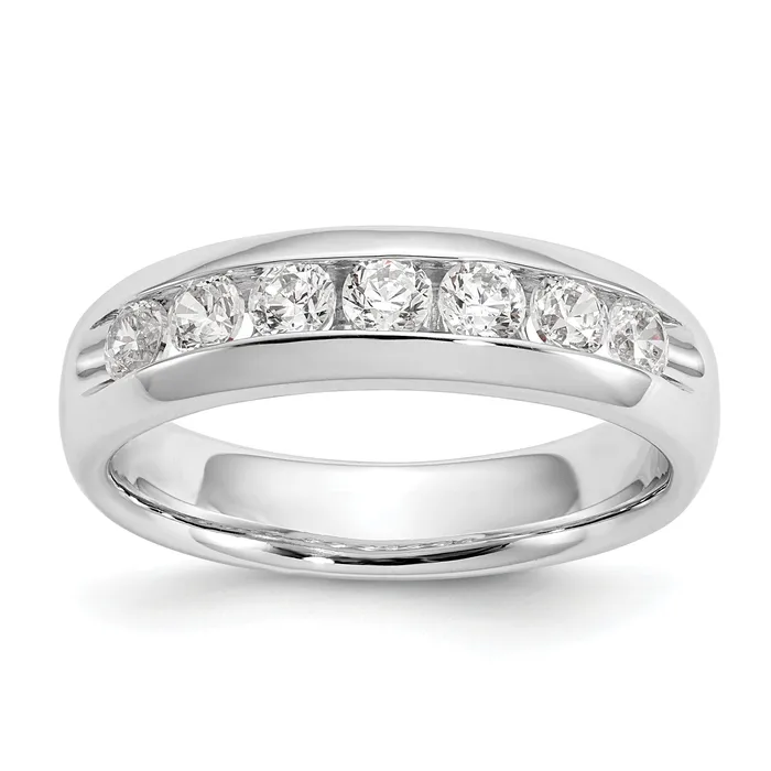 Goldia Rings 050ct CZ Solid Real 14K White Gold 5Stone Channel Wedding Band Ring Goldia Rings 050ct CZ Solid Real 14K White Gold 5Stone Channel Wedding Band Ring