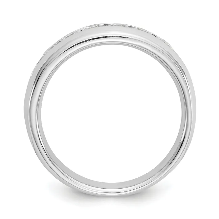 Goldia Rings 050ct CZ Solid Real 14K White Gold 5Stone Channel Wedding Band Ring