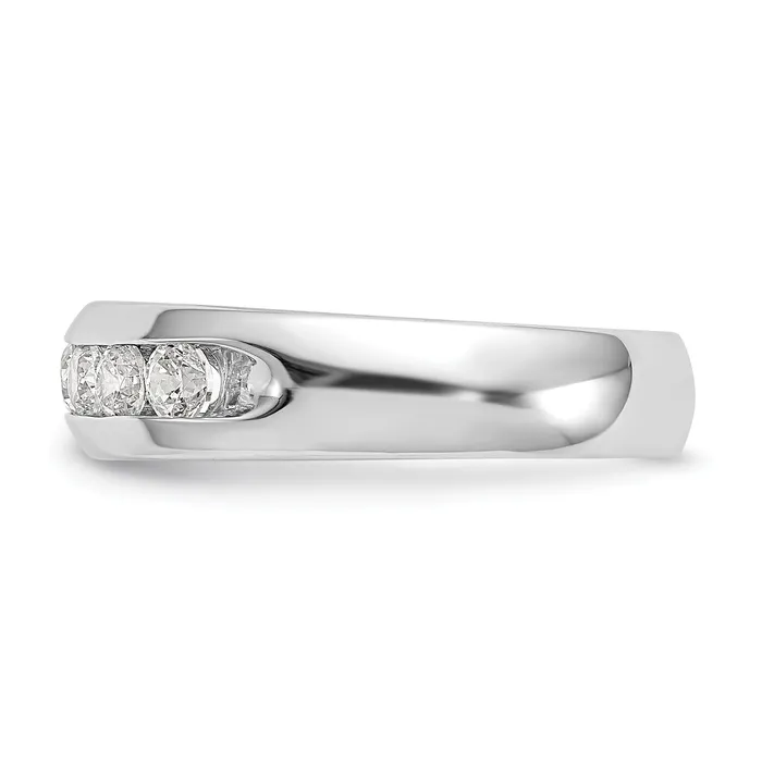 Goldia Rings 050ct CZ Solid Real 14K White Gold 5Stone Channel Wedding Band Ring