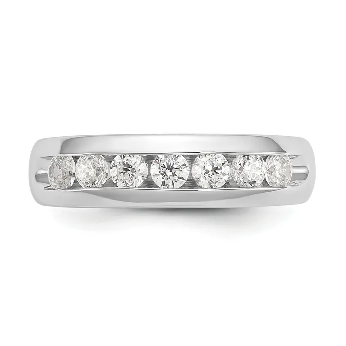 Goldia Rings 050ct CZ Solid Real 14K White Gold 5Stone Channel Wedding Band Ring