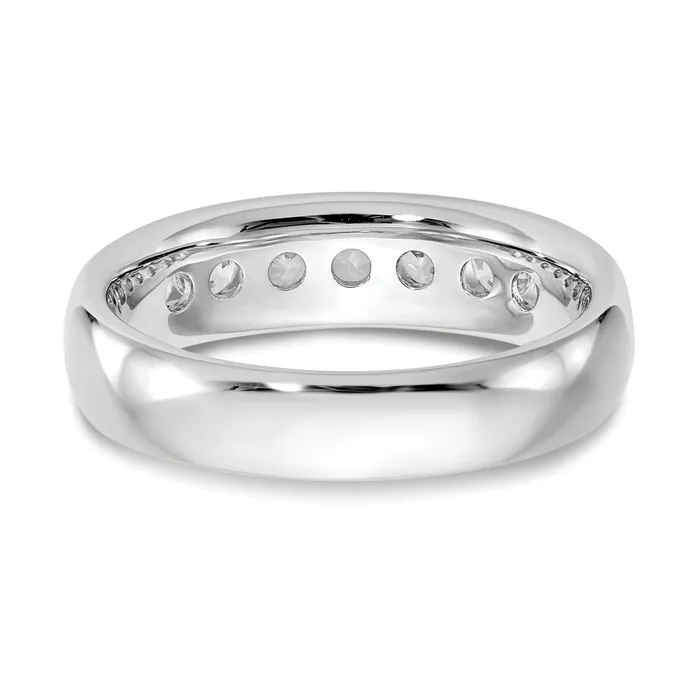 Goldia Rings 050ct CZ Solid Real 14K White Gold 5Stone Channel Wedding Band Ring
