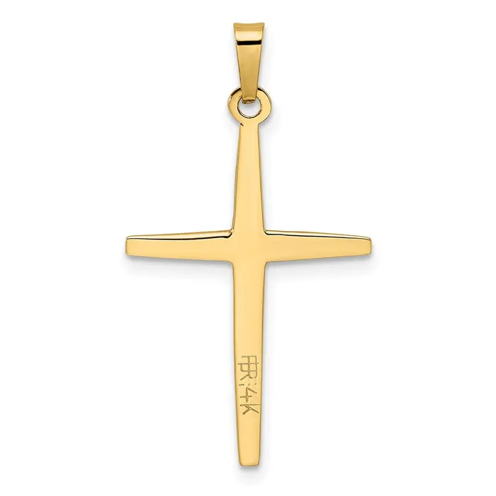 Goldia Rings 14k Twotone Gold Polished Solid Double Cross Pendant