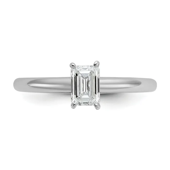 Goldia Rings 14k White Gold 12 Ct Certified Lab Grown Diamond VSSI G Emerald Solitare Engagement Ring