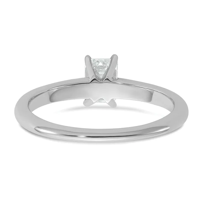Goldia Rings 14k White Gold 12 Ct Certified Lab Grown Diamond VSSI G Emerald Solitare Engagement Ring