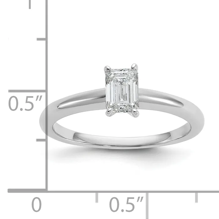 Goldia Rings 14k White Gold 12 Ct Certified Lab Grown Diamond VSSI G Emerald Solitare Engagement Ring