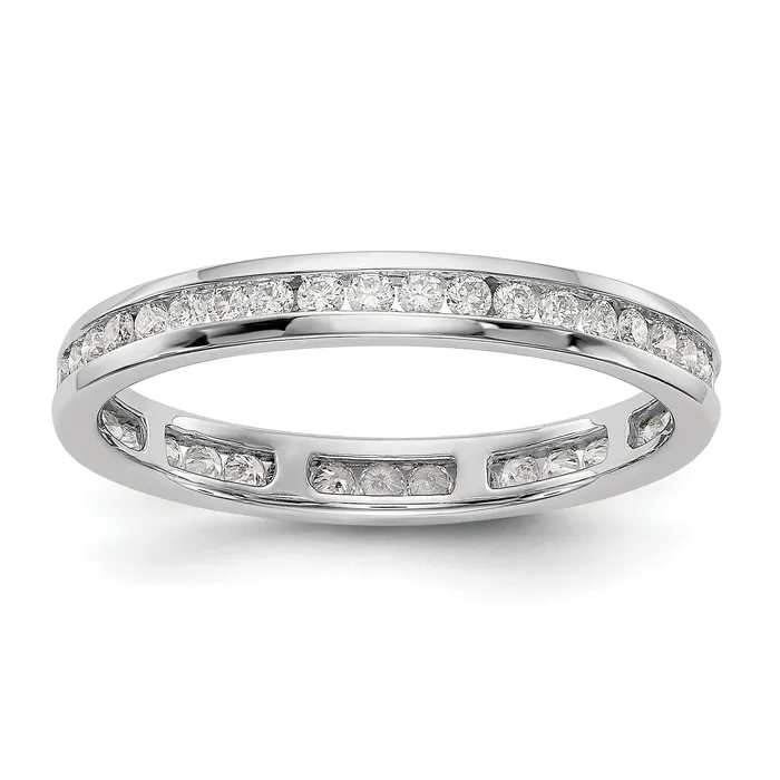Goldia Rings 14k White Gold 12 Ct Lab Grown Diamond VSSI G Channel Set Eternity Band Ring Goldia Rings 14k White Gold 12 Ct Lab Grown Diamond VSSI G Channel Set Eternity Band Ring
