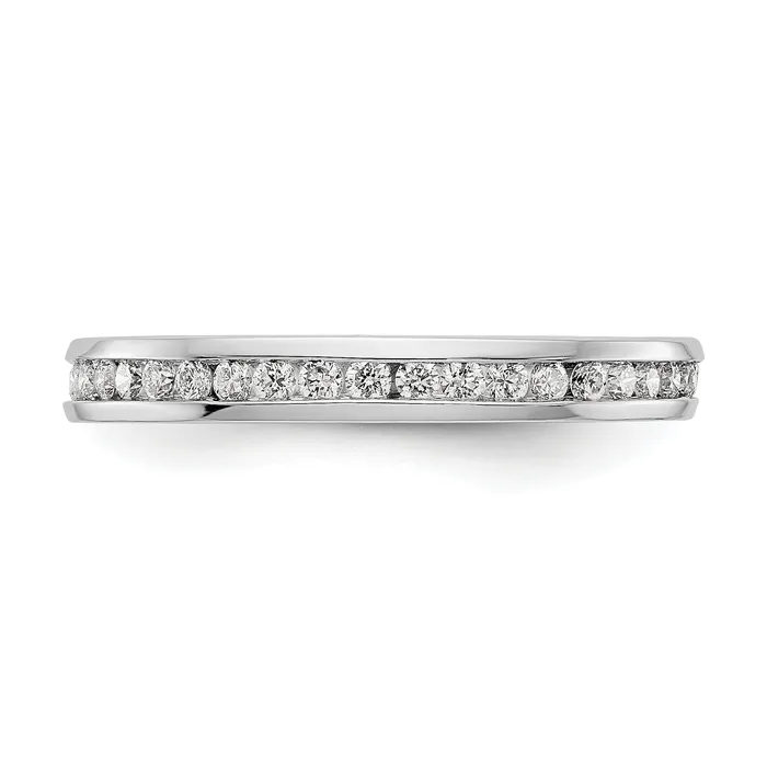 Goldia Rings 14k White Gold 12 Ct Lab Grown Diamond VSSI G Channel Set Eternity Band Ring