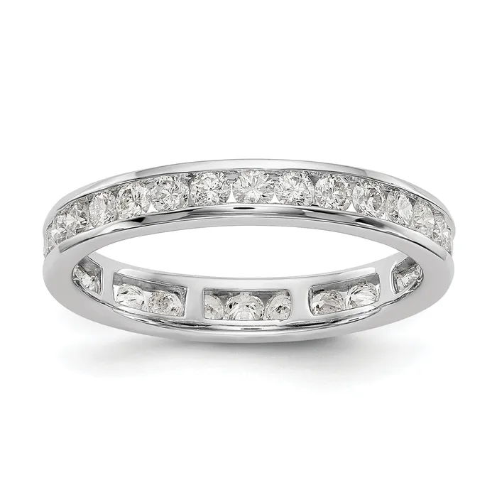 Goldia Rings 14k White Gold 1 Ct Lab Grown Diamond VSSI G Channel Set Eternity Band Ring Goldia Rings 14k White Gold 1 Ct Lab Grown Diamond VSSI G Channel Set Eternity Band Ring