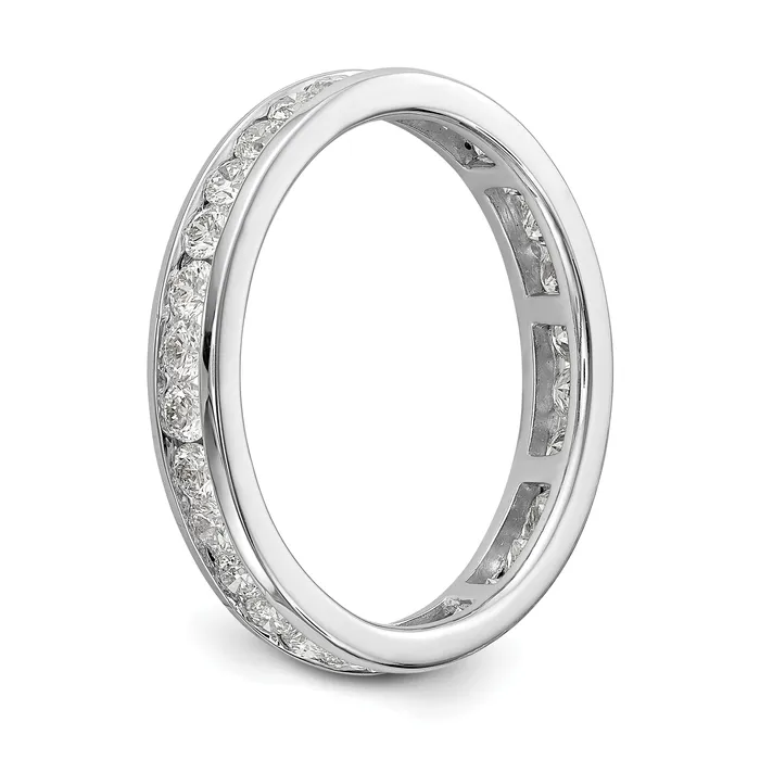 Goldia Rings 14k White Gold 1 Ct Lab Grown Diamond VSSI G Channel Set Eternity Band Ring