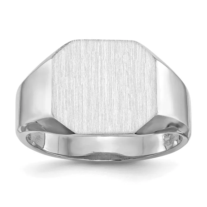 Goldia Rings 14k White Gold 115x125mm Open Back Signet Ring