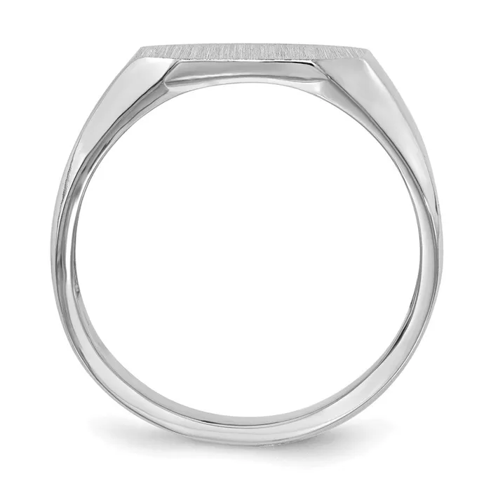 Goldia Rings 14k White Gold 115x125mm Open Back Signet Ring