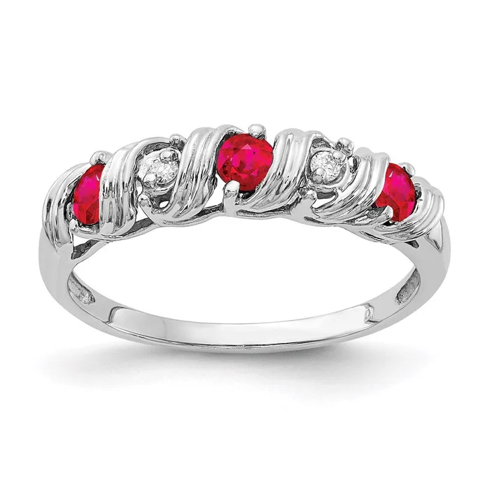 Goldia Rings 14k White Gold 275mm Ruby A Real Diamond ring