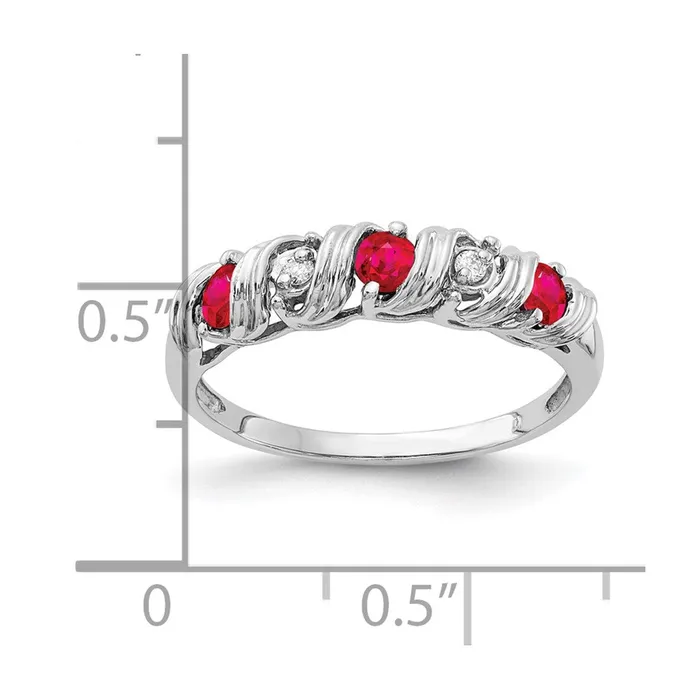 Goldia Rings 14k White Gold 275mm Ruby A Real Diamond ring