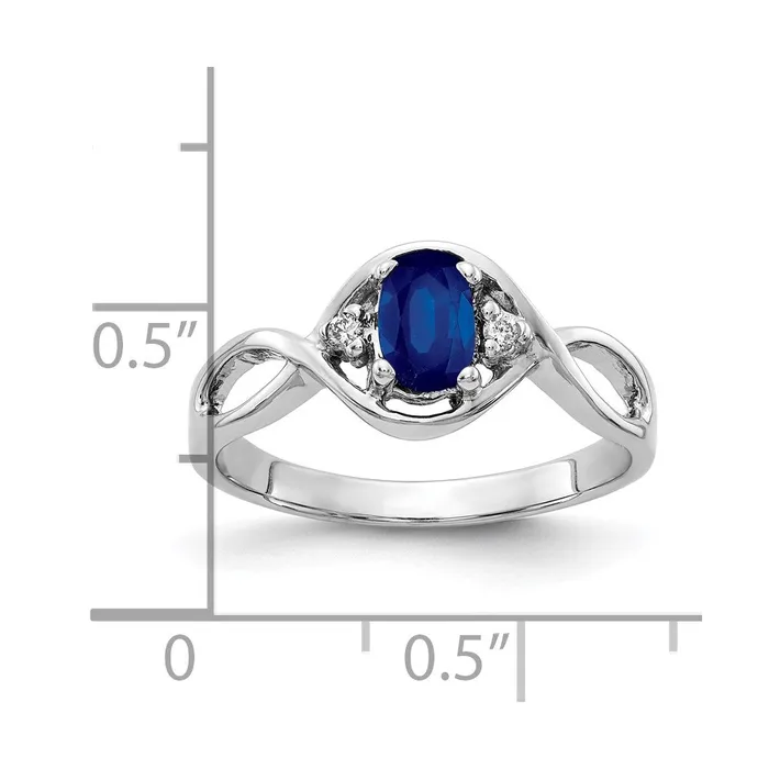 Goldia Rings 14k White Gold 6x4mm Oval Sapphire A Real Diamond ring