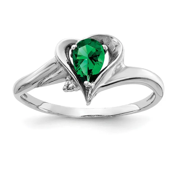 Goldia Rings 14k White Gold 6x4mm Pear Mount St Helens VS Diamond ring