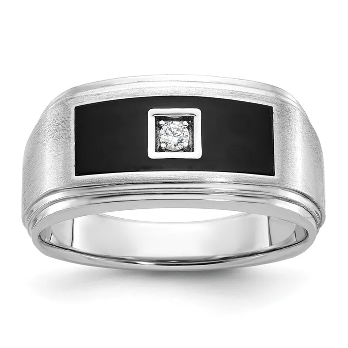 Goldia Rings 14k White Gold Mens Enamel 120 carat Diamond Complete Ring Goldia Rings 14k White Gold Mens Enamel 120 carat Diamond Complete Ring