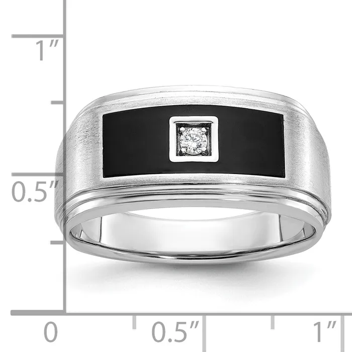 Goldia Rings 14k White Gold Mens Enamel 120 carat Diamond Complete Ring