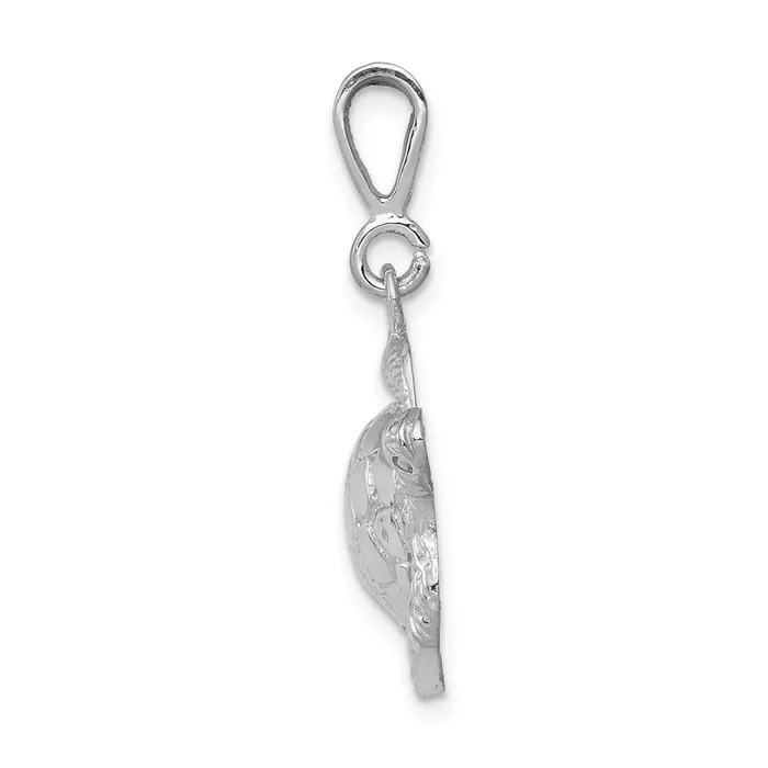 Goldia Rings 14k White Gold Solid Polished OpenBacked Sea Turtle Pendant