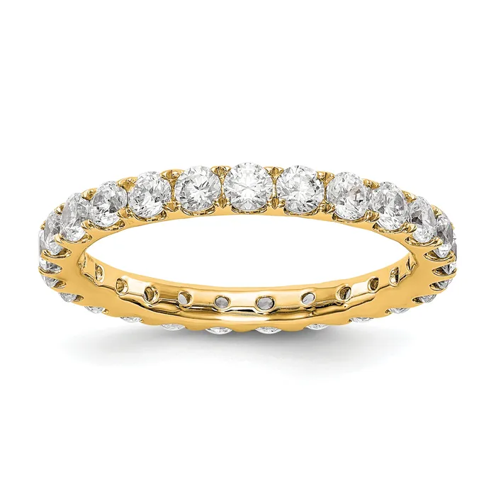 Goldia Rings 14k Yellow Gold 1 12 Ct Lab Grown Diamond VSSI G Shared Prong Eternity Band Ring