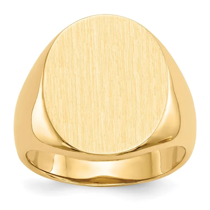 Goldia Rings 14K Yellow Gold 205x160mm Open Back Mens Signet Ring