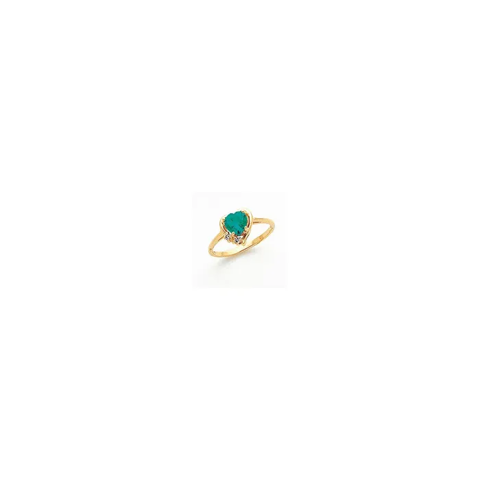 Goldia Rings 14k Yellow Gold 6mm Heart Mount St Helens VS Diamond ring