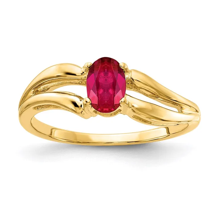Goldia Rings 14K Yellow Gold 6x4mm Oval Ruby ring