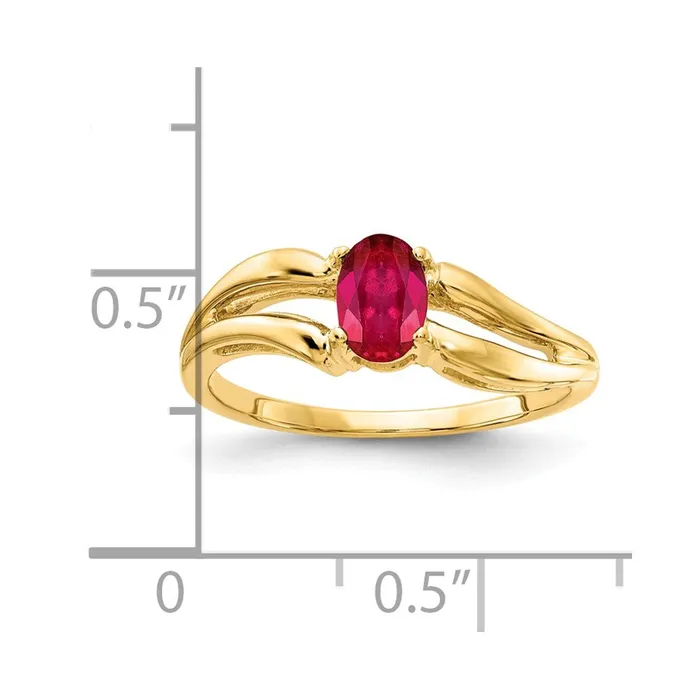 Goldia Rings 14K Yellow Gold 6x4mm Oval Ruby ring