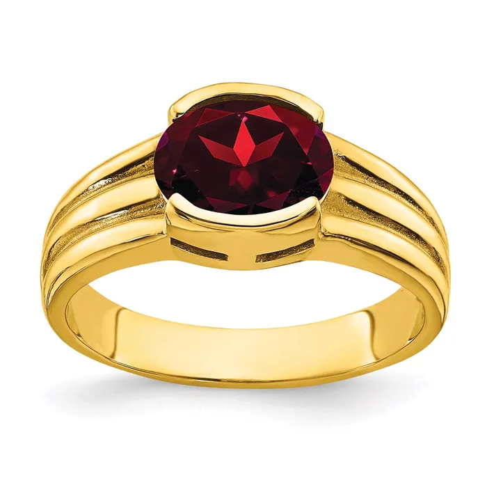 Goldia Rings 14K Yellow Gold 8x6mm Oval Garnet ring