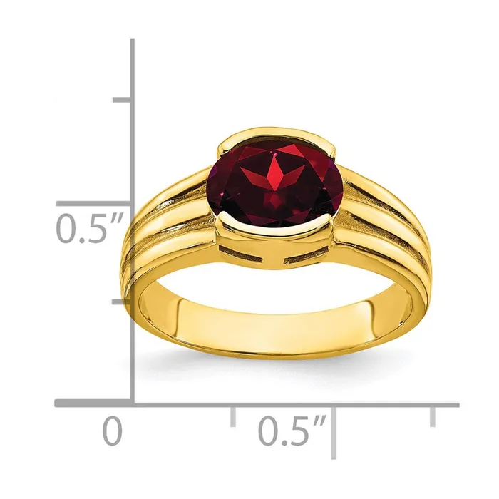 Goldia Rings 14K Yellow Gold 8x6mm Oval Garnet ring