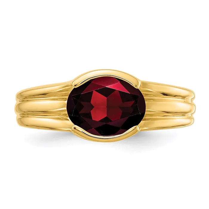 Goldia Rings 14K Yellow Gold 8x6mm Oval Garnet ring