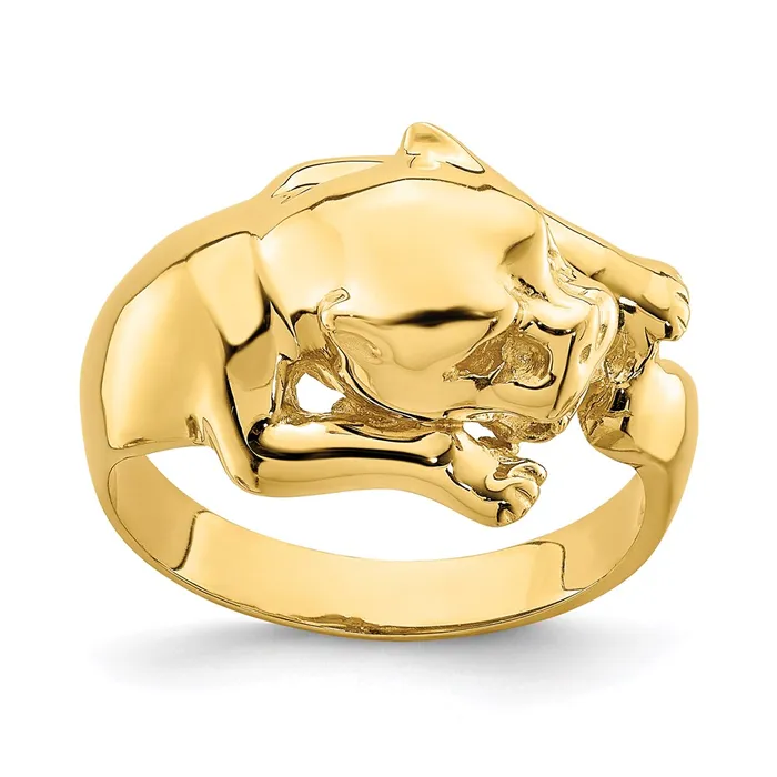 Goldia Rings 14K Yellow Gold Polished Jungle Cat Ring