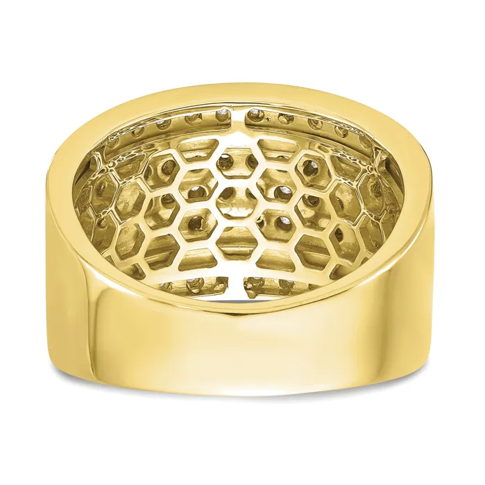 Goldia Rings 14k Yellow Gold White 3 Ct Lab Grown Diamond VSSI G Mens Ring