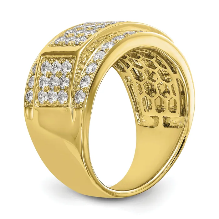 Goldia Rings 14k Yellow Gold White 3 Ct Lab Grown Diamond VSSI G Mens Ring