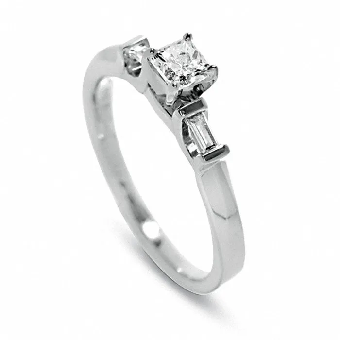 Goldia Rings Previously Owned 050 CT TW PrincessCut Natural Diamond Engagement Ring in Solid 14K White Gold Goldia Rings Previously Owned 050 CT TW PrincessCut Natural Diamond Engagement Ring in Solid 14K White Gold