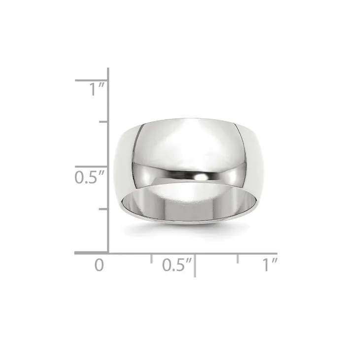 Goldia Rings Solid 10K White Gold 10mm Half Round MensWomens Wedding Band Ring Size 12 Goldia Rings Solid 10K White Gold 10mm Half Round MensWomens Wedding Band Ring Size 12