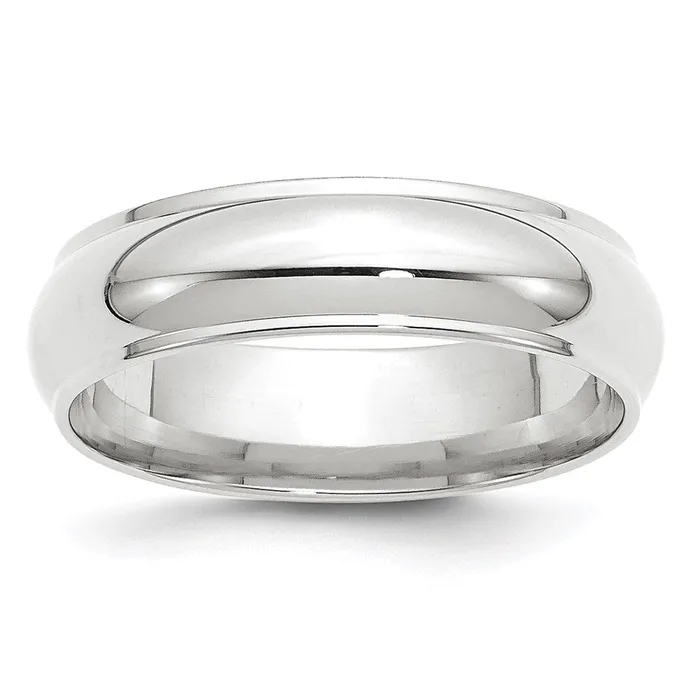 Goldia Rings Solid 10K White Gold 6mm Half Round with Edge MensWomens Wedding Band Ring Size 85 Goldia Rings Solid 10K White Gold 6mm Half Round with Edge MensWomens Wedding Band Ring Size 85