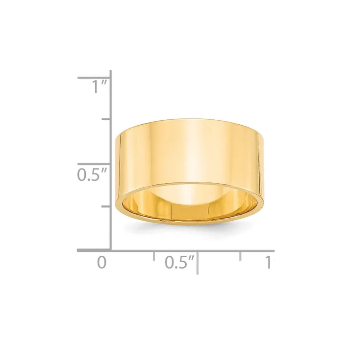 Goldia Rings Solid 10K Yellow Gold 10mm Light Weight Flat MensWomens Wedding Band Ring Size 9 Goldia Rings Solid 10K Yellow Gold 10mm Light Weight Flat MensWomens Wedding Band Ring Size 9