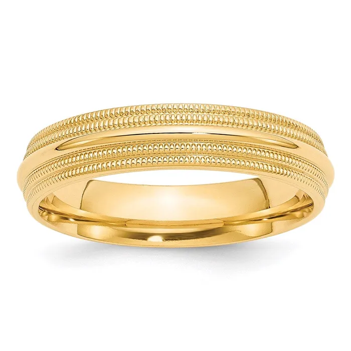 Goldia Rings Solid 10K Yellow Gold 5mm Double Milgrain Comfort Fit MensWomens Wedding Band Ring Size 85 Goldia Rings Solid 10K Yellow Gold 5mm Double Milgrain Comfort Fit MensWomens Wedding Band Ring Size 85