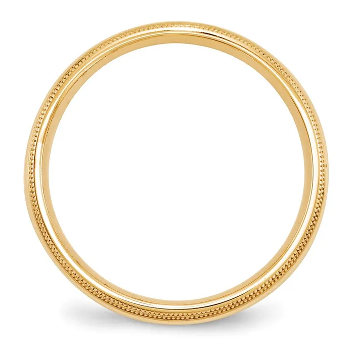 Goldia Rings Solid 10K Yellow Gold 5mm Double Milgrain Comfort Fit MensWomens Wedding Band Ring Size 85