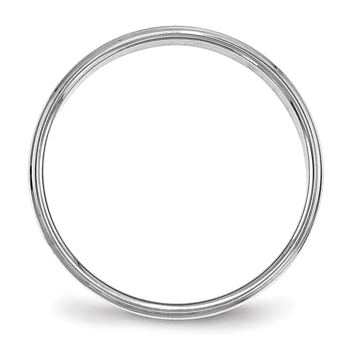 Goldia Rings Solid 14K White Gold 4mm Flat with Step Edge MensWomens Wedding Band Ring Size 8 Goldia Rings Solid 14K White Gold 4mm Flat with Step Edge MensWomens Wedding Band Ring Size 8