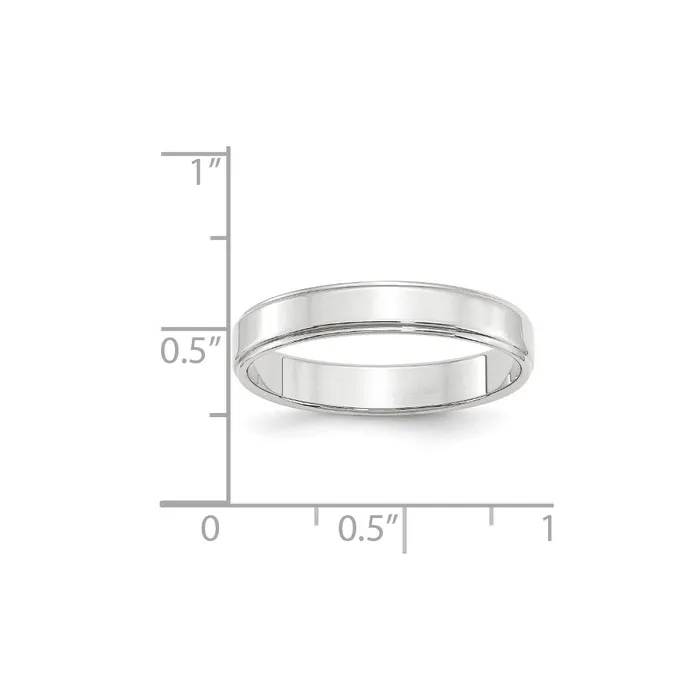 Goldia Rings Solid 14K White Gold 4mm Flat with Step Edge MensWomens Wedding Band Ring Size 8 Goldia Rings Solid 14K White Gold 4mm Flat with Step Edge MensWomens Wedding Band Ring Size 8