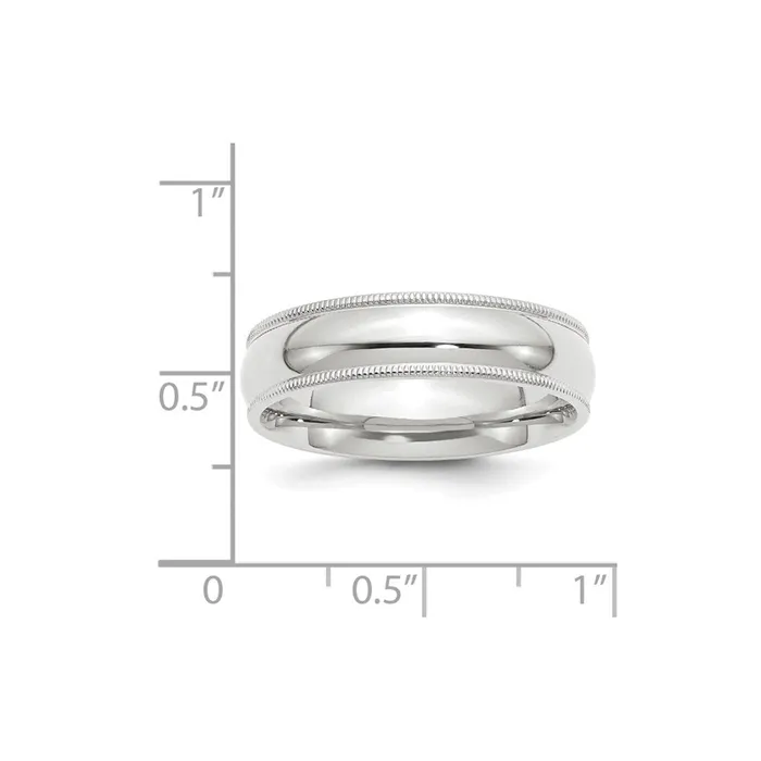 Goldia Rings Solid 14K White Gold 6mm Milgrain Comfort Fit MensWomens Wedding Band Ring Size 7 Goldia Rings Solid 14K White Gold 6mm Milgrain Comfort Fit MensWomens Wedding Band Ring Size 7